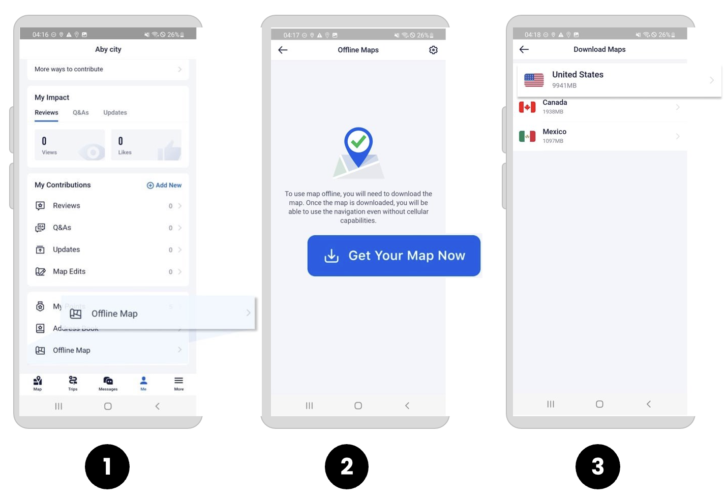 Installing offline maps english